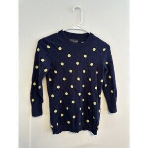 Bloomingdale's Dark Blue Sweater with Yellow Dots